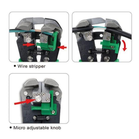 Купить Кліщі для обтискача клем і зняття ізоляції посилені TOPTUL DKAA2226