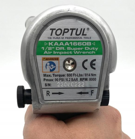 Купить Гайковерт для автосервісу пневматичний 1/2" 814N/m 8000об/хв TOPTUL KAAA1660B