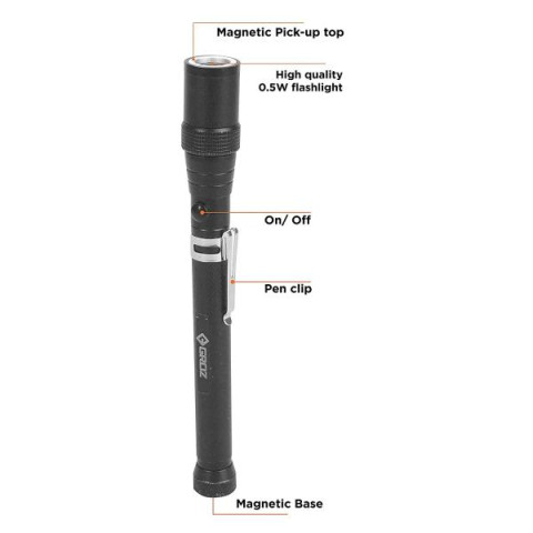 Купити Телескопічний ліхтарик, світлодіодний з магнітом LED-131, 30 люмен