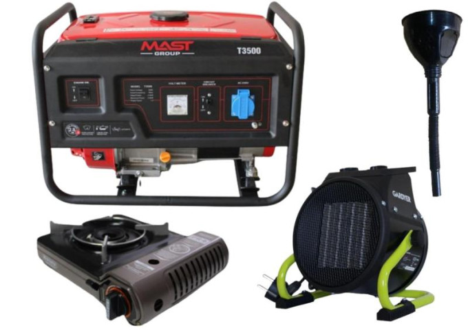 Купити Бензиновый генератор MAST GROUP Т3500 + газовая плитка Orcamp CK-505 + 4 газовых картриджа 400 мл