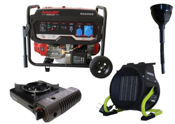 Купити Бензиновый генератор MAST GROUP RD6500E + газовая плитка Orcamp CK-505 + 4 газовых картриджа 400 мл