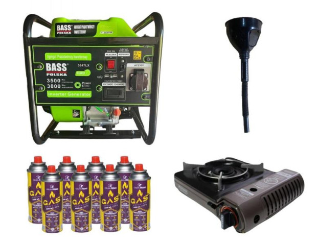 Купити Инверторный генератор Bass Polska 5047LX + газовая плитка Orcamp CK-505 + 4 газовых картриджа 400 мл