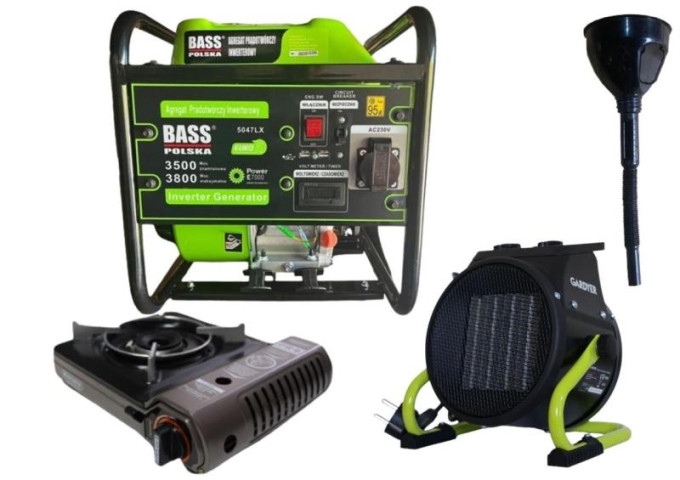 Купити Инверторный генератор Bass Polska 5047LX + газовая плитка Orcamp CK-505 + 4 газовых картриджа 400 мл