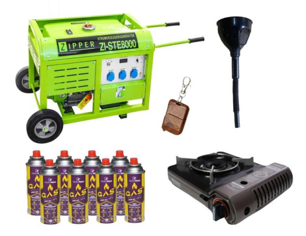 Купити Бензиновый генератор Zipper ZI-STE8000 + газовая плитка Orcamp CK-505 + 4 газовых картриджа 400 мл