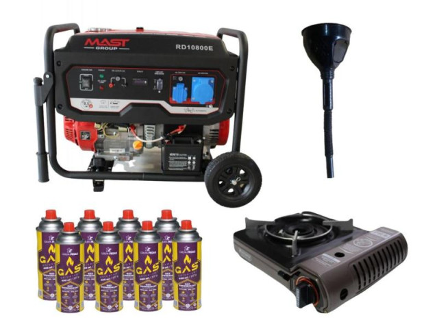 Купити Бензиновый генератор MAST GROUP RD10800E + газовая плитка Orcamp CK-505 + электрический обогреватель