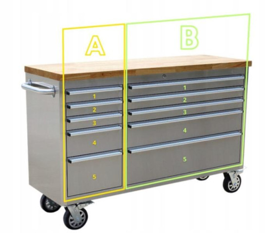 Купити Тележка для инструмента 10 секций TORIN TBR5610-S