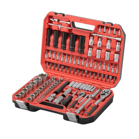 Купити Набір інструментів 1/2" & 1/4" 111од, IMPACT Cr-V головки подовжені 15,17,19,21,22 + подовжувач 125м