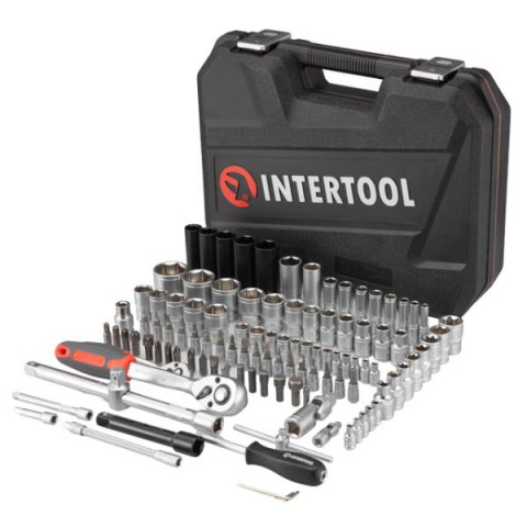 Купити Набір інструментів 1/2" & 1/4" 111од, IMPACT Cr-V головки подовжені 15,17,19,21,22 + подовжувач 125м