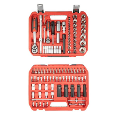 Купити Набір інструментів 1/2" & 1/4" 111од, IMPACT Cr-V головки подовжені 15,17,19,21,22 + подовжувач 125м