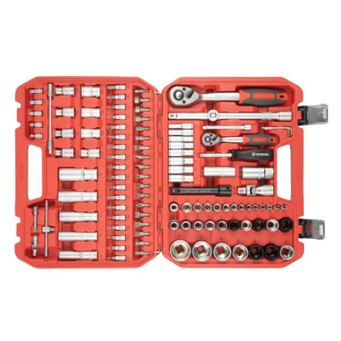 Купить Набір інструментів 1/2" & 1/4" 111од, IMPACT Cr-V головки 15,17,19,21,22 + подовжувач 125мм