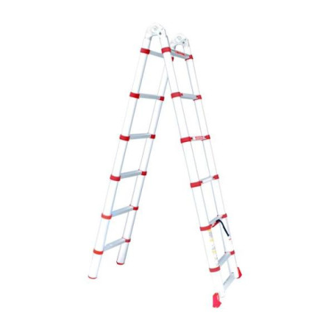 Купить Драбина алюмінієва універсальна розкладна телескопічна, 12 сход., 3,85 м, 150 кг