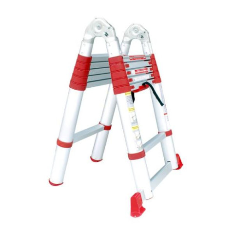 Купить Драбина алюмінієва універсальна розкладна телескопічна, 12 сход., 3,85 м, 150 кг