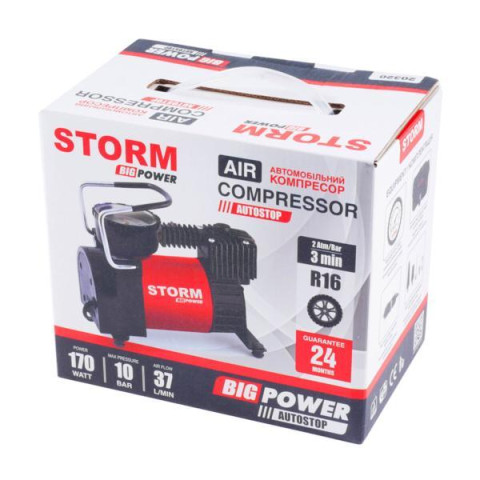 Купити Компресор автомобільний Storm Big Power Autostop 10 Атм 37 л/хв 170 Вт