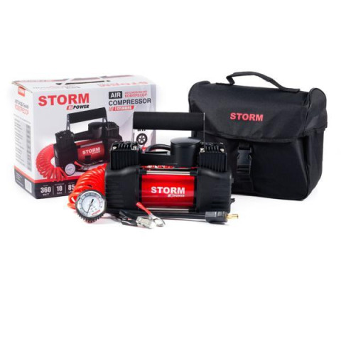 Купити Компресор двоциліндровий автомобільний Storm Bi-Power10 Атм 85 л/хв 360 Вт