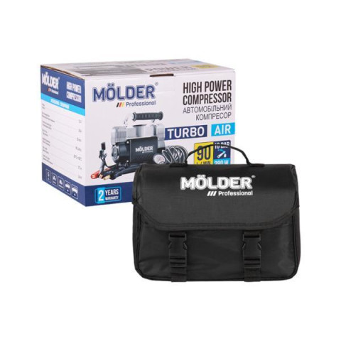 Купити Компресор автомобільний Molder 12В, 10 Атм, 90 л/хв із зажимами АКБ MA25300
