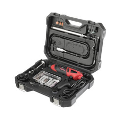 Купити Шліфмашина пряма (гравер), 170Вт, 8000-35000об/хв, 120ед, кейс, стійка, гнучкий вал, насадка для фре