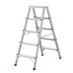 Купити Драбина алюмінієва двостороння 5 сходинок, висота 1100мм