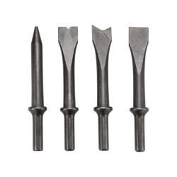 Купити Зубило пневматичне 150 мм, з набором насадок 4 од. (циліндричний хвостовик)