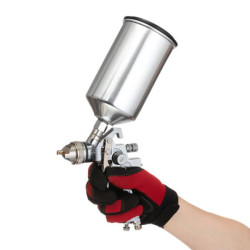 Купити Фарбопульт пневматичний HVLP, форсунка 1.3мм, верхній металевий бачок 1000мл, 3бар.