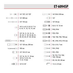 Купить Набір інструментів 1/2 "& 1/4" 94 од