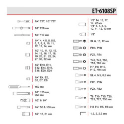 Купить Набір інструментів 1/2" & 1/4" 108 од.