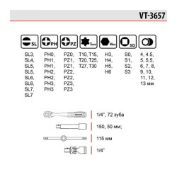 Купить Набір викруткових насадок і головок  з тріскачкаю 57 од. STORM