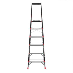 Купить Драбина 6 сходинок, лоток для інвентарю, сталевий профіль, висота верхньої сходинки 1280мм, 481х1138