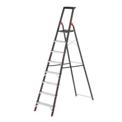 Купить Драбина 8 сходинок, лоток для інвентарю, сталевий профіль, висота верхньої сходинки 1720 мм, 527х143