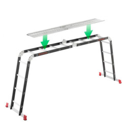 Купити Драбина багатофункціональна трансформер 4х4 сходинки, сталевий профіль, 4450мм, 150 кг