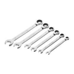 Купити Набір ключів комбінованих з храповим механізмом 6 од.: 8-19 мм (8-10-12-13-17-19), Cr-V, PROF DIN311