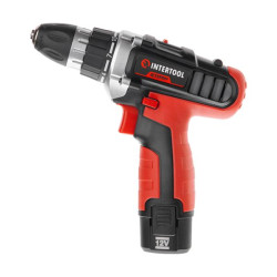 Купити Дриль-шурупокрут акумуляторний, Li-Ion 12В, 18Nm, 1.5 Ач, 2 швидкості, 0-400/0-1500об/хв, 2 акумулят