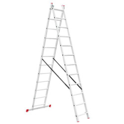 Купить Драбина алюмінієва 2-х секційна універсальна  раскладна 2*12 сходинок 5.93м