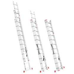 Купить Драбина з алюмінію, 3-х секційна універсальна розкладна, 3*11 сход., 7,33м