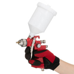 Купити Фарбопульт пневматичний HVLP, форсунка - 1.4 мм, верхній пластиковий бачок - 600 мл, 3 бар