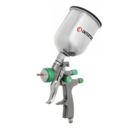 Купити Фарбопульт пневматичний LVLP GREEN професійний, форсунка - 1.3 мм, верхній металевий бачок - 600 мл,