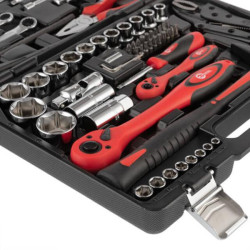 Купити Професійний набір інструментів 1/2 "& 1/4" 72од (гол.4-32мм, гол.удл.5-9мм, кл.комб.10-19мм), Cr-V