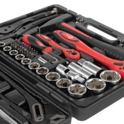 Купити Професійний набір інструментів 1/2 "& 1/4" 72од (гол.4-32мм, гол.удл.5-9мм, кл.комб.10-19мм), Cr-V