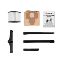 Купить Пилосос будівельний 1.4 кВт, бак 30 л., нержавіюча сталь 410, >17кПа, розетка, HEPA фільтр