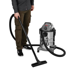 Купить Пилосос будівельний 1.4 кВт, бак 30 л., нержавіюча сталь 410, >17кПа, розетка, HEPA фільтр