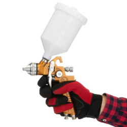 Купить Фарбопульт пневматичний HVLP, форсунка 1.5мм, верхній пластиковий бачок 600мл., 3бар