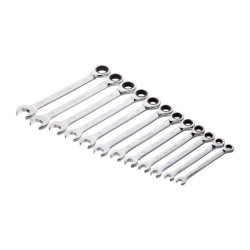 Купити Набір ключів комбінованих з храповим механізмом 12 од.: 8-19 мм (8-9-10-11-12-13-14-15-16-17-18-19),