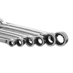 Купить Набір ключів комбінованих з храповим механізмом 8 од.: 8-19 мм (8-10-12-13-14-15-17-19), Cr-V, PROF 