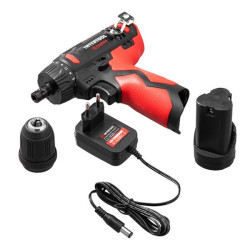 Купити Дриль-шурупокрут акумуляторний, 12 В, 30 Nm, 0-350/0-1300 об/хв, патрон 0,8-10 мм, 2,0 Аг, знімний п