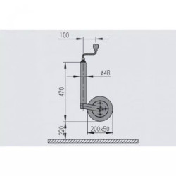 Купити Опорне колесо AL-KO COMPACT 150 кг 200*50