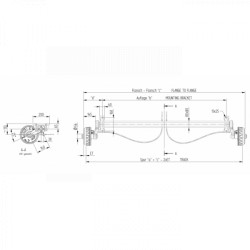 Купити Вісь торсіонна Knott VGB 13-M 1350 кг 1700 мм 112x5 з кованими важелями та гальмами