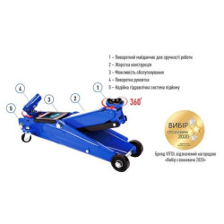 Купити Домкрат гідравл підк. 3т в коробці. min 130мм - max 410мм пов.ручка 19 кг (DP-30019)