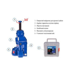 Купити Домкрат гідравлічний  телескоп  2 т чемодан. Висота піднімання  148-276 мм 2,4 кг Iron Hand (IH-1482