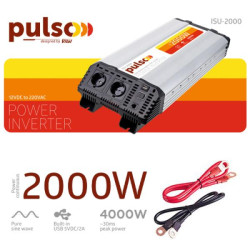 Купити Перетворювач напруги PULSO/ISU-2000/12V-220V/2000W/LCD/USB-5VDC2.0A/син.хвиля/клеми