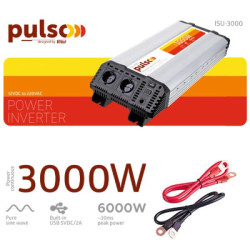 Купити Перетворювач напруги PULSO/ISU-3000/12V-220V/3000W/LCD/USB-5VDC2.0A/син.хвиля/клеми
