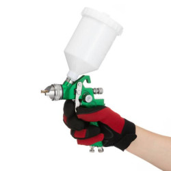 Купити Фарбопульт пневматичний HVLP, форсунка: 2,5 мм, верхній пластиковий бачок: 600 мл, 3 бар